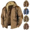 Men's Color Block Jacket Men's Spring And Autumn Casual Trend Zipper Hooded Jacket