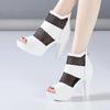 8cm 10cm Small Size 32-43 Mesh Leather Shoes Platform Sandals 2025 Summer Block High Heels Gladiator Sandals Office Model