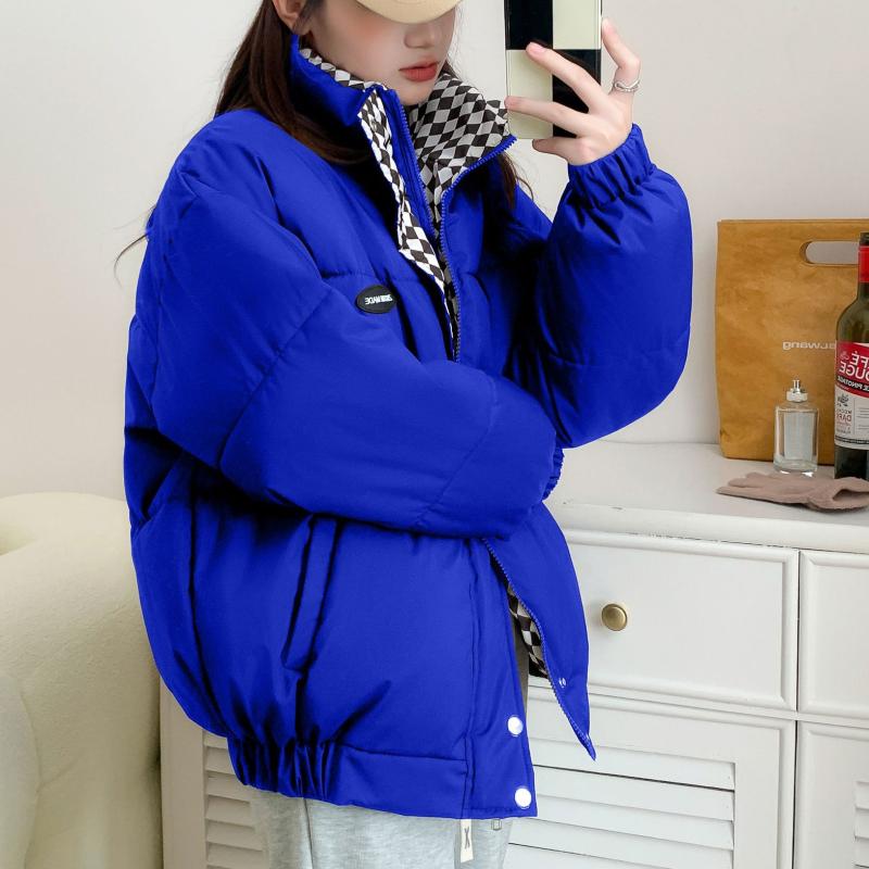 Новая зимняя пуховая хлопковая куртка, женская свободная стеганая куртка на молнии, женская однотонная утолщенная теплая парка-пуховик, куртки