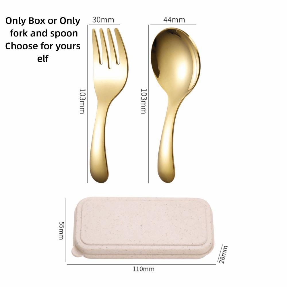 304 Stainless Steel Tableware Storage Case Cooking Supplies Durable Spoon Fork Set Dessert Fruit