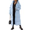Women Winter Full Length Jacket Down Cotton Puffer Coat Fur Hooded Long Parka