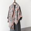 Flower Printing Cashmere Winter Scarf Women Scarves Adult Scarves for Lady Vintage Scarf Double Sided Fashion Poncho Wraps Caped