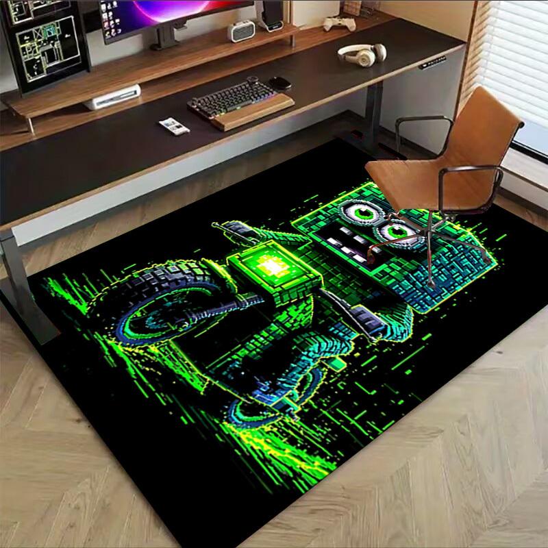 1PC Robot Motorcycle Extra Large Non Slip Floor carpet, Office, family, bedroom, Studio Large Area Rug Indoor Rugs