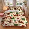 3pcs Christmas Cookies Bedding Set, Breathable and Soft, Suitable for Bedroom Decor (1*Duvet Cover + 1/2*Pillowcases, No Core) yy250821120