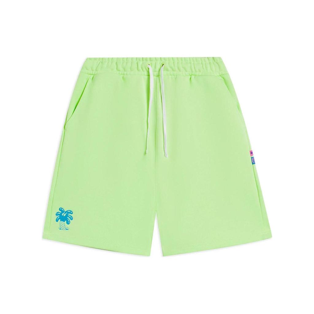 Li Ning Collaboration Loose Solid Color Casual Shorts Men Shorts Fluorescent-Ice-Yellow AKSSB47-3