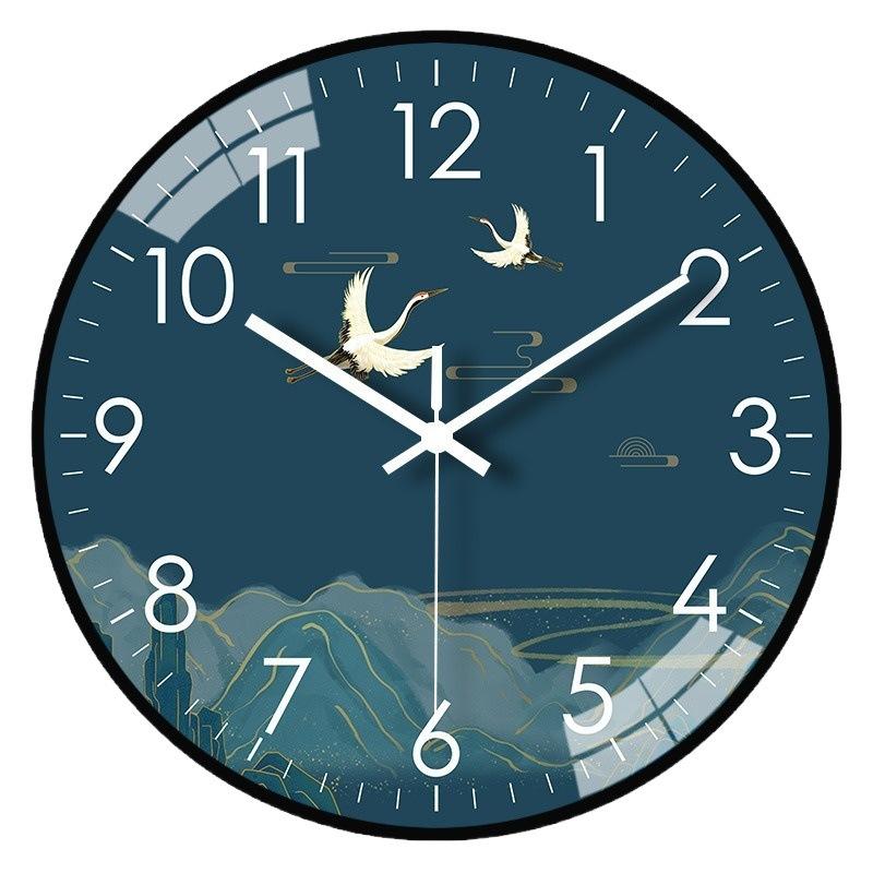 14-inch 35cm New Chinese Style Living Room Dining Bedroom Decoration Mute Clock Wall Decoration Wall Hanging Clock