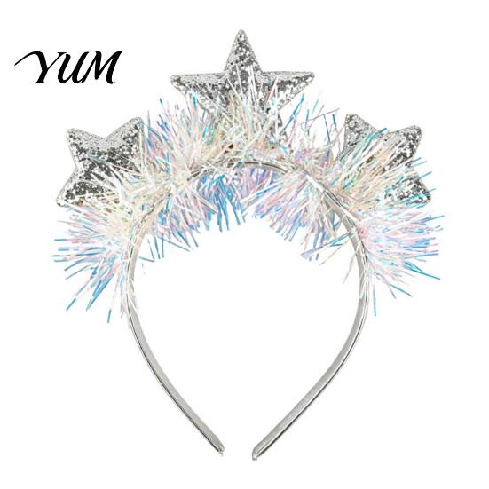 Party Favors for Guests Star Headband with Sparkly Sequins, 3D Glitter Crown Hair Hoop Sparkling Band Christmas New Year Birthday, Decoration, Festive