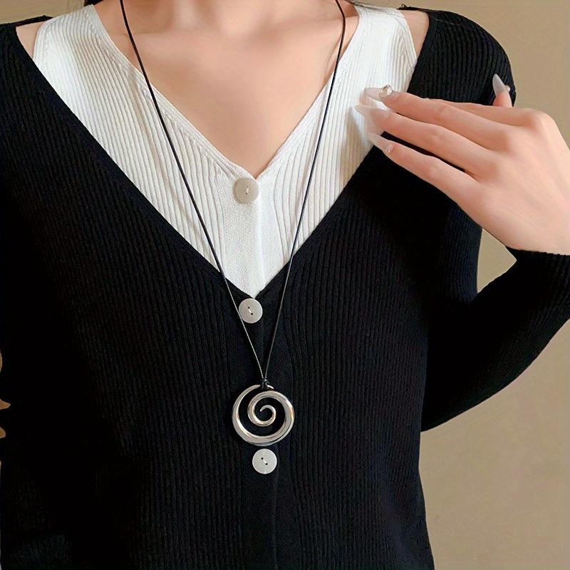 Осенне-зимнее металлическое ожерелье с подвеской, цепочка для свитера, аксессуары оптом