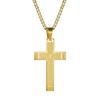 Bible Cross Necklace Gold Color Stainless Steel Pendant & Chain for Men Gift Christian Jewelry 60cm Chain Length