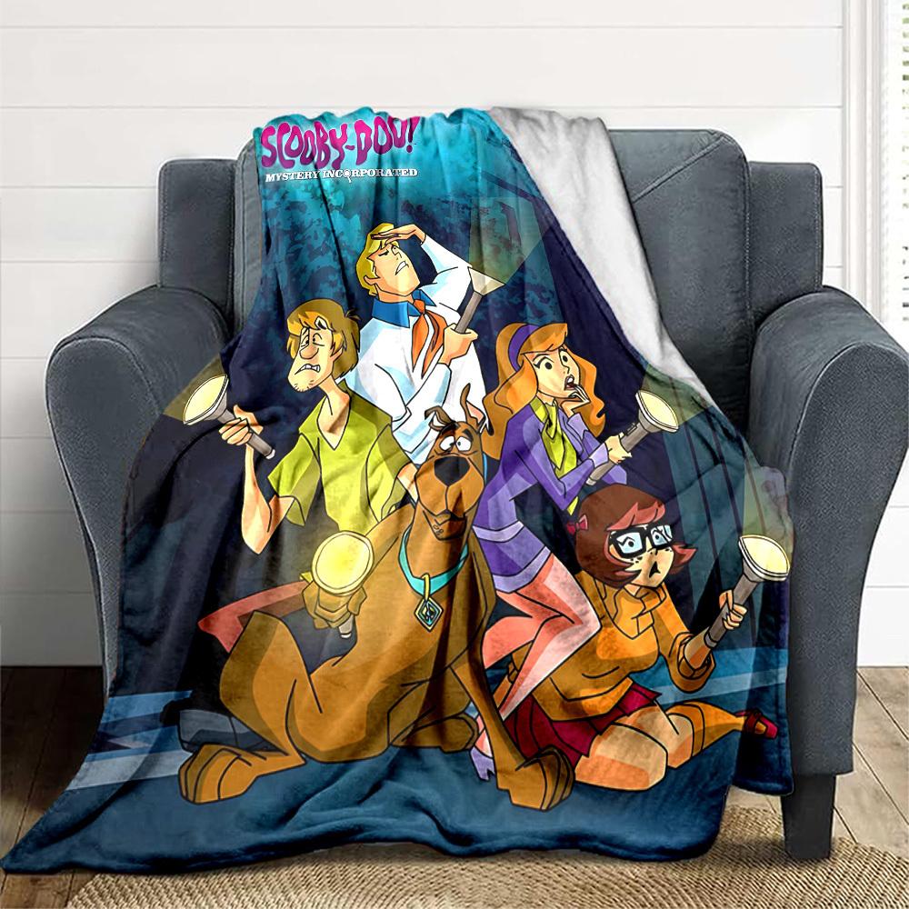1 шт. Фланелевое одеяло Scooby-Doo - Легкое, Мягкое, Теплое, Всесезонное одеяло для дивана, кровати, путешествий, кемпинга L1029086