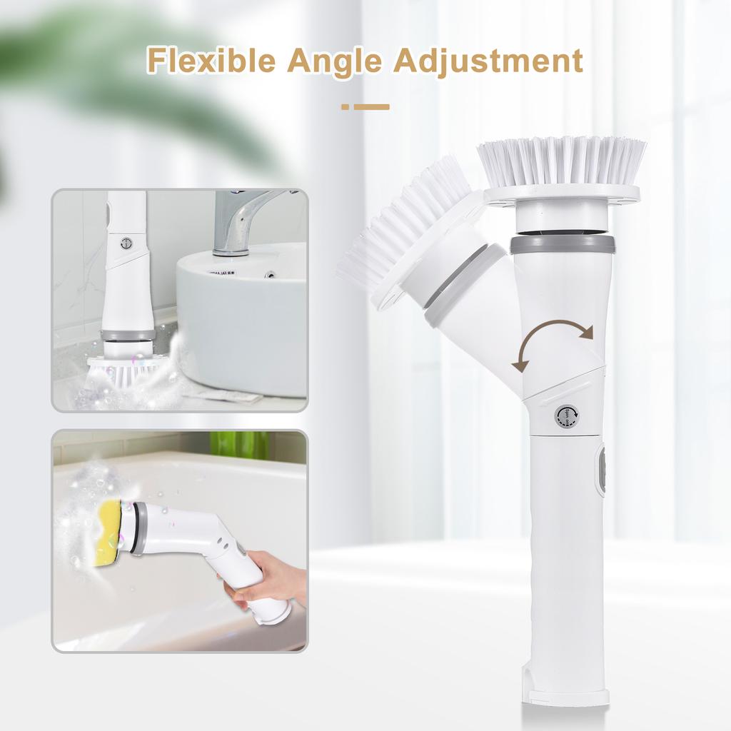 Электрическая щетка для чистки Spin Scrubber Handheld, беспроводная, 2 скорости с удлинителем для ванной комнаты, ванны, туалета, стены, плитки, пола