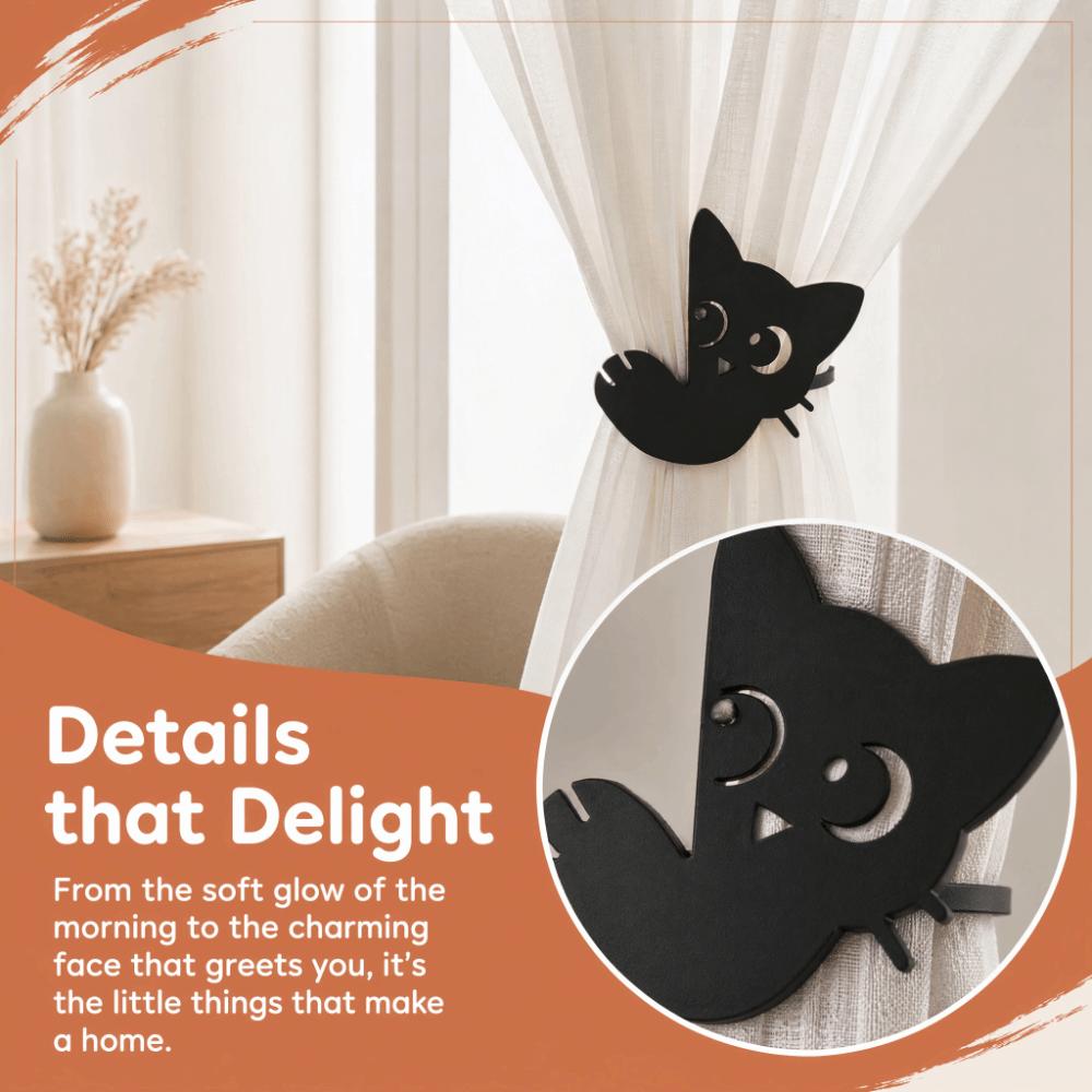 1 Pair Fashion Curtain Tieback Creative Curtain Buckle Ornament Black Cat Curtain Straps Decoration