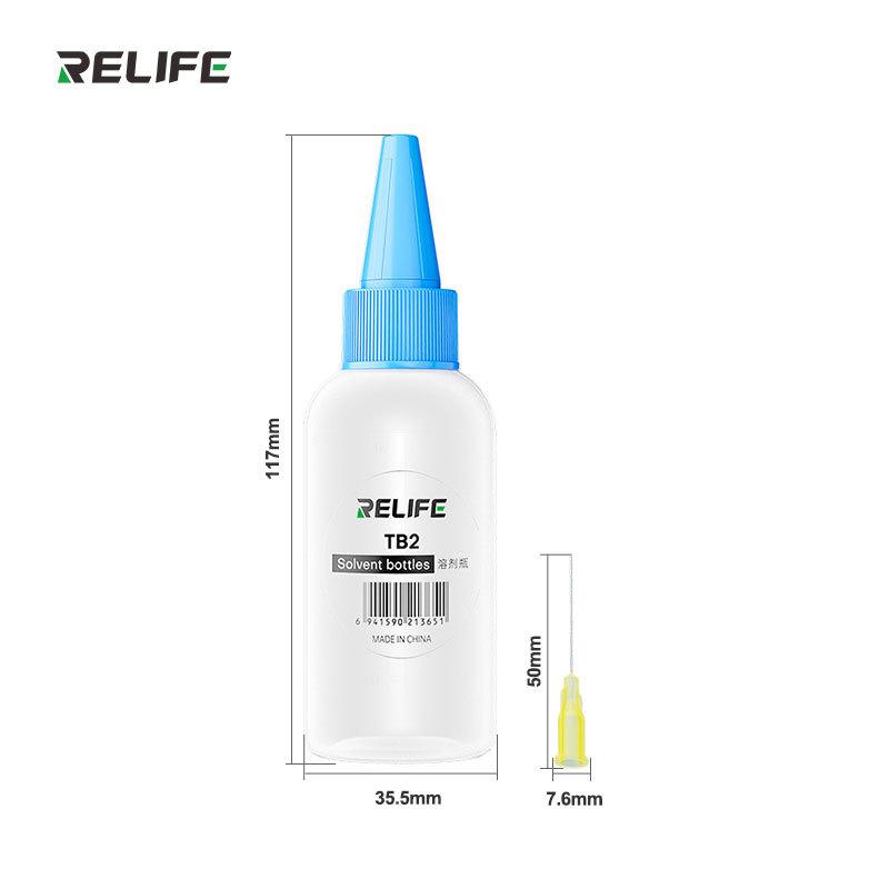 RELIFE TB2 50ML Empty Needle-Tube Solvent Bottle Plastic Squeeze Bottle for Alcohol/Frame Removal Fluid/Glue Removal Dispenser