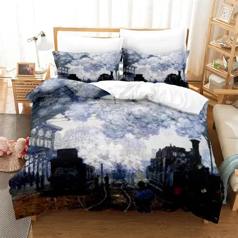 3D Художественный Комплект Постельного Белья в Стиле Ван Гога Небо Масляная Живопись Односпальный Полуторный Двуспальный Квинсайз Кингсайз Кал Кингсайз Комплект Постельного Белья