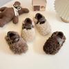 2024 Children Princess Shoes for Girls Winter New Fashion Korean Style Soft Bottom Anti-slippery Retro Versatile Plush Shoes