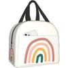 Boho Rainbow Lunch Box Многоразовая сумка для обеда Сумка-тоут Изолированная сумка для обеда для женщин, мужчин, мальчиков, девочек, подарки для школы