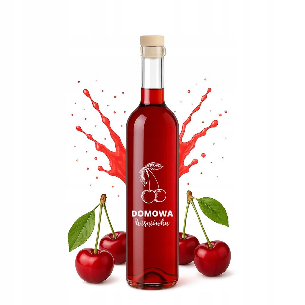 5x FUTURA 0.5L Bottle WITH PRINT HOMEMADE CHERRY VODKA for tinctures, liqueurs, syrups
