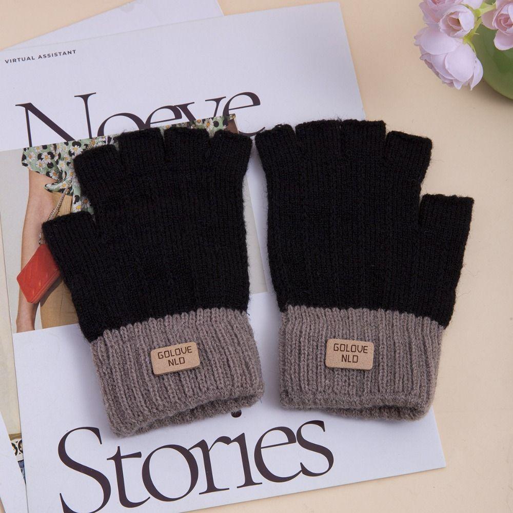 Warm Knitted Fingerless Gloves Thick Winter Warm Gloves New Touchscreen Mittens Women Men