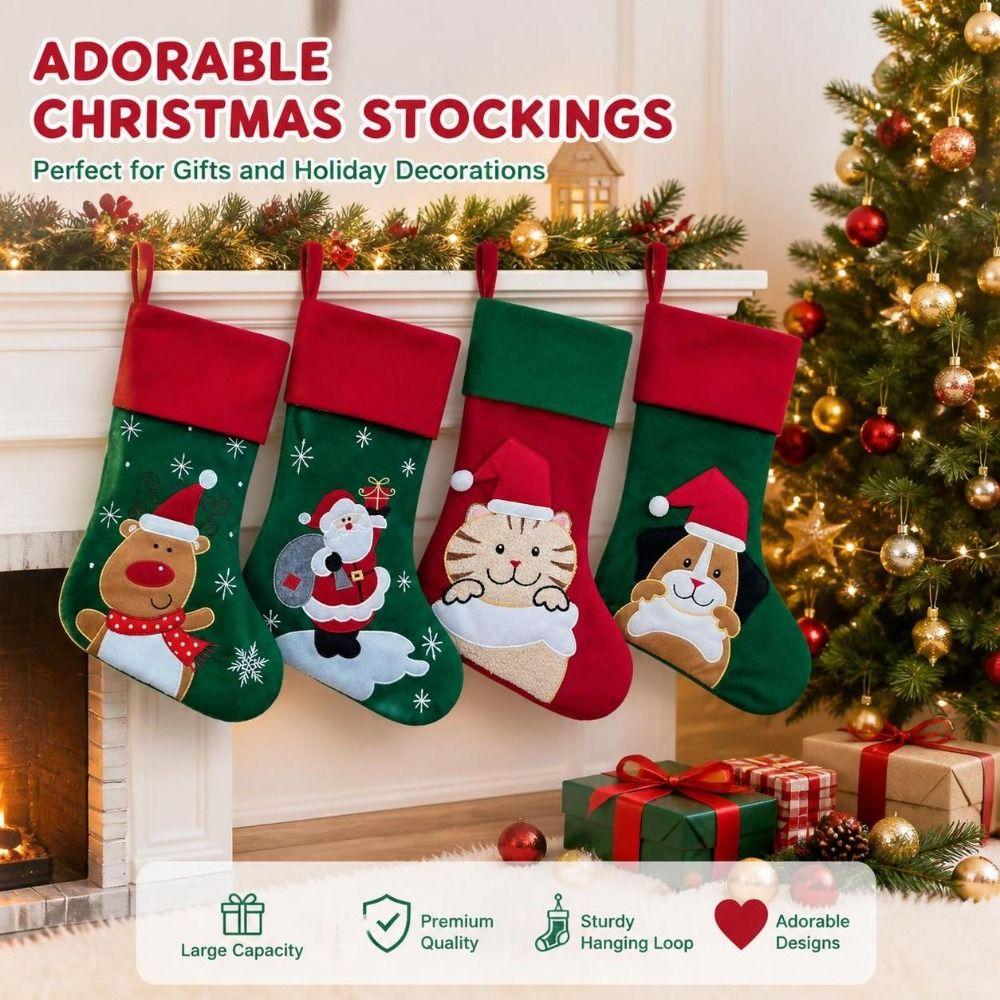 Traditional Santa Candy Stockings Snowman Christmas Decorations Christmas Stockings Festive