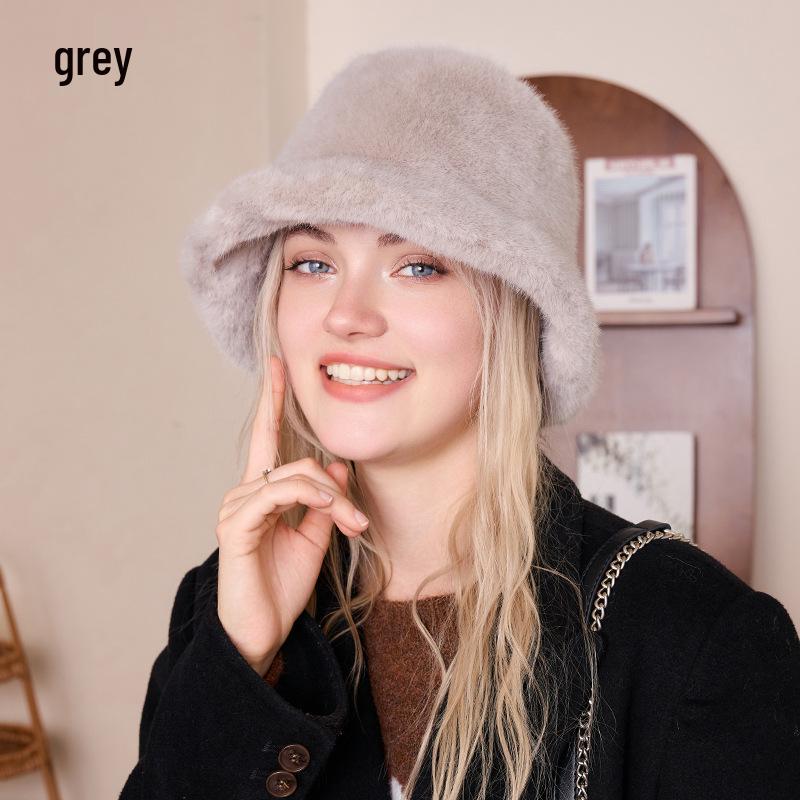 Женская плюшевая шляпа-рыбачка из искусственного меха - Теплая, стильная и универсальная для осени и зимы