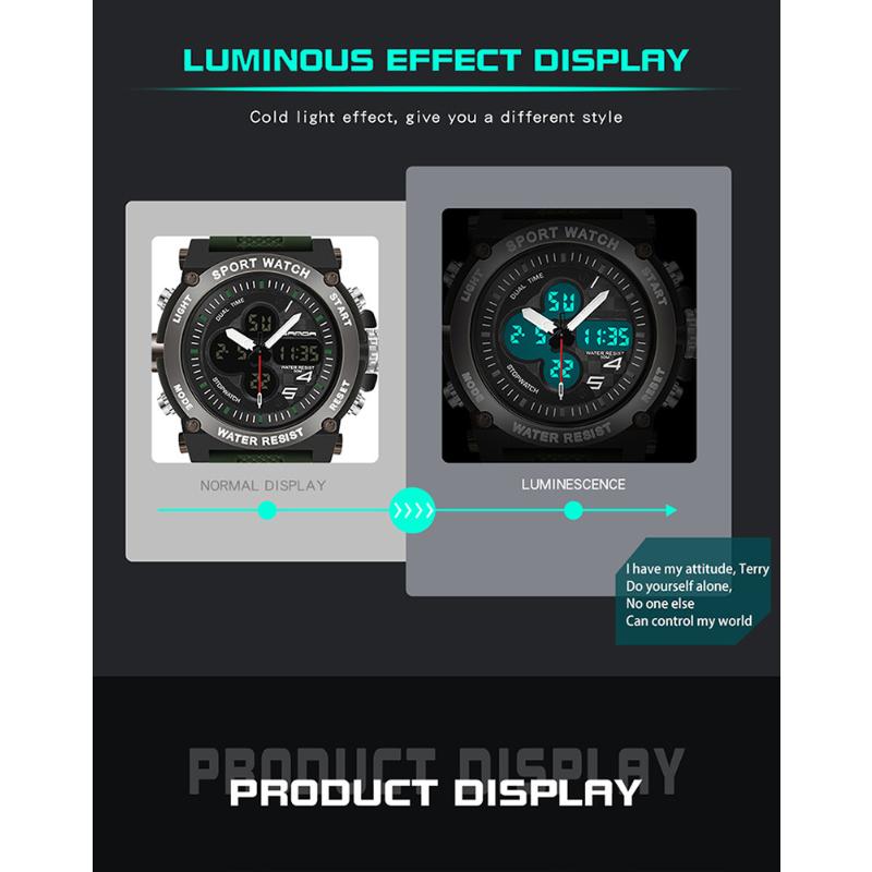 SANDA New Multifunctional Fashion Trend Sports Outdoor Multifunctional Electronic Watch