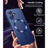 Phone Case - E.F.Connection - for iPhone 17 - Navy Blue Magnetic Circle - 2 Tempered Glasses