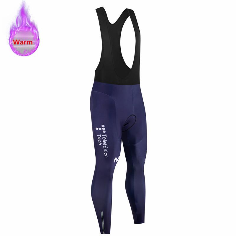 Movistar Racing Thermal Fleece Cycling Jersey Set Bicycle Bib Shorts Bike Clothing Ropa Maillot Ciclismo Hombre Bicicleta Kit