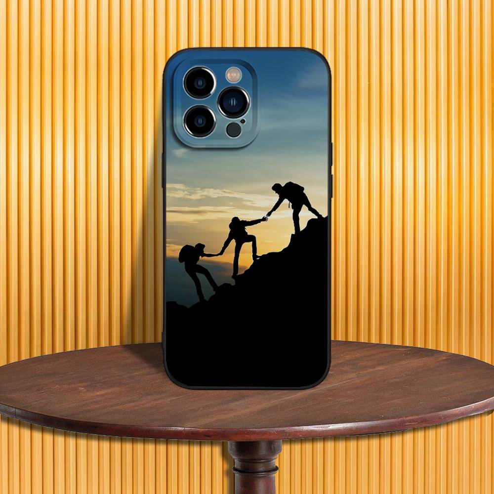 Чехол для телефона Скалолазная стена Для iPhone 17,16,15,14,13,12,11,Pro,Max,Plus,X,XS,SE4,E,Mini,Мягкий черный чехол