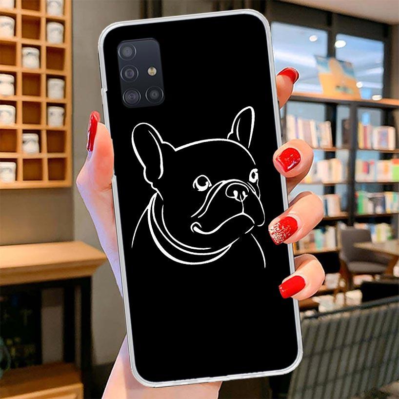 French Bulldog Black White Cover Phone Case For Samsung Galaxy A12 A22 A32 A52 A72 A02S Phone Case Note 20 Ultra 10 S10 Plus A51
