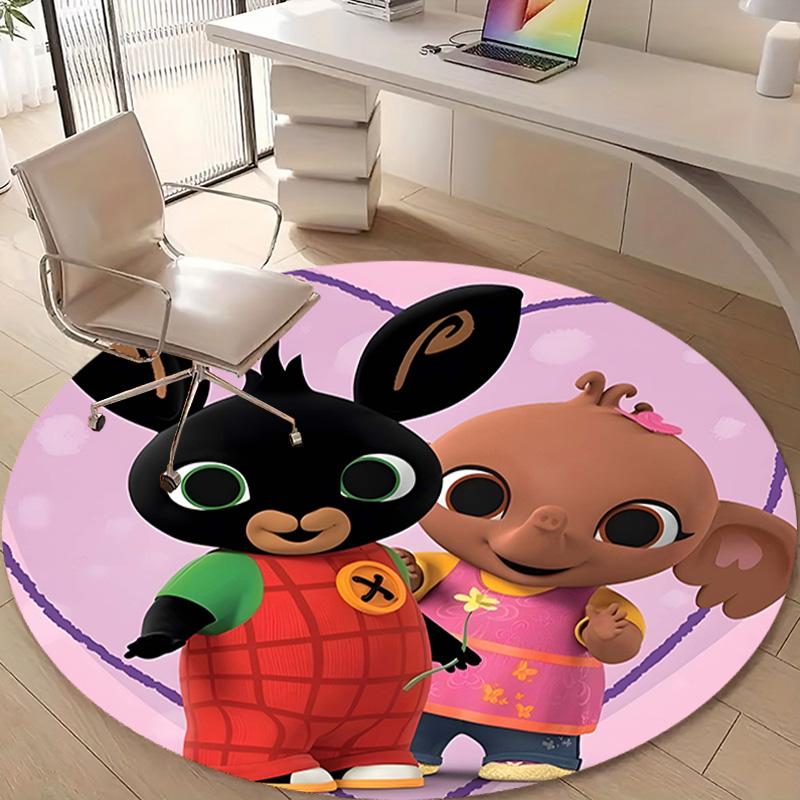 1pc Bing Bunny4 Design Printed Area Round Carpet for Bedroom Living Room Home Decor Rugs Mat Non Slip Mat Rug for Bedside