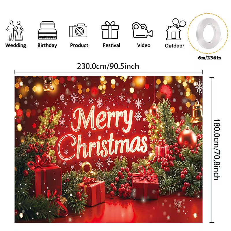 2D Red Christmas Background for Home, Outdoor and Festival Decoration