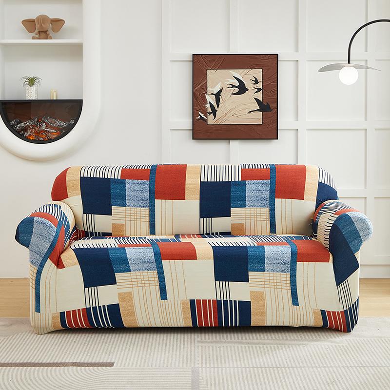 Printed Stretch Sofa Couch Cover for Living Room L Shaped Combination Chaise Sofa Slipcover Home Decor 1/2/3/4 Seats Removable