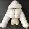 Women Fashion Winter Faux Fur Cropped Coat Fluffy Zip Hooded Warm Short Jacket Winter Top Fashion Women Mink Coats