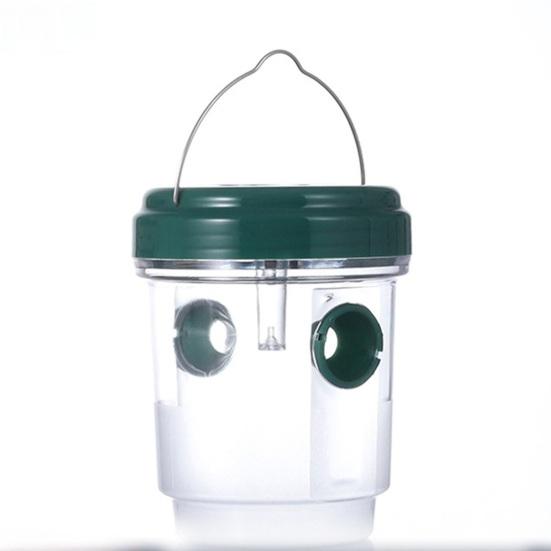 2Pcs Wasp Traps with Solar LED Light Auto ON/OFF Easy To Install Reusable Outdoor Hanging Fruit Fly Traps Insect Catchers