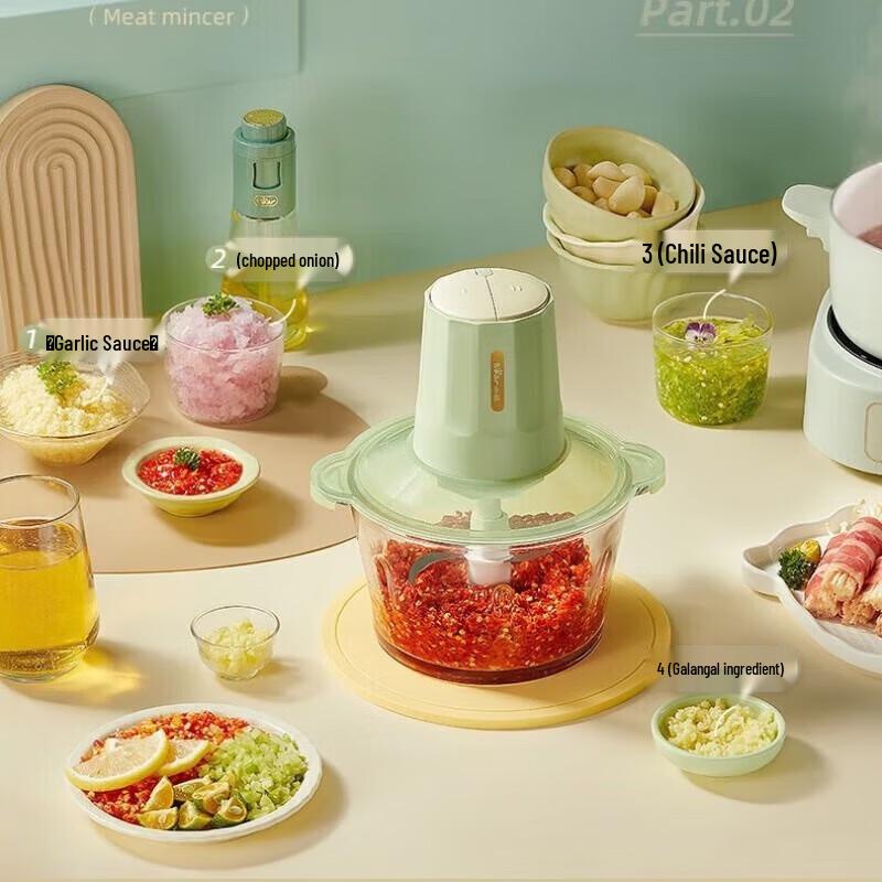 Электрический кухонный комбайн и мясорубка "Маленький Медведь" вилка CN (адаптер в комплекте)