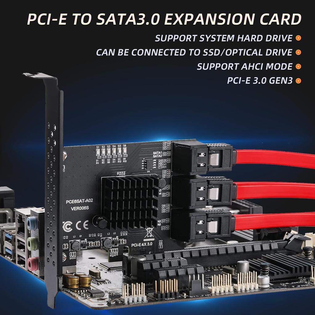 Карта расширения PCIe SATA, 6 портов, поддержка 6 Гбит/с
PCIe 3.0 x4
Plug & Play
Низкопрофильная планка и кабель в комплекте
Совместимость с Windows, Linux, NAS
Высокоскоростная