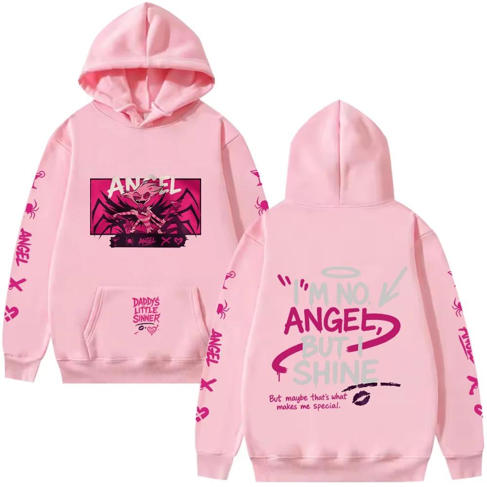 2026 Худи Angel Dust HazbinHotel Харадзюку Аниме Пуловеры Demoncore Унисекс Уличная одежда Милый Дерзкий Подарок для Фаната Демона Одежда Streetwear