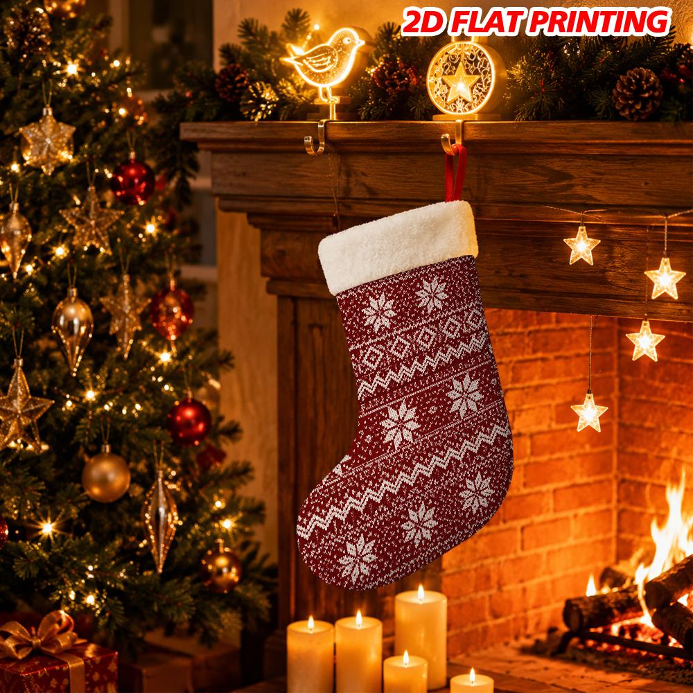 Christmas decoration fireplace hanging stocking 1pc Large Nordic Knit Christmas Stocking Suitable for Fireplac
