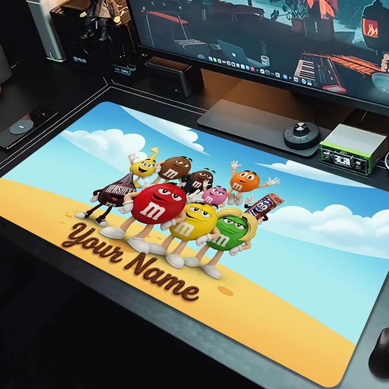 M&M's Custom Name Large Size Mouse Pad Large Gaming Table Cushion Non-slip Laptop Tablet Big Mousepad XXL Mat Mini PC Playmat With Lock edge