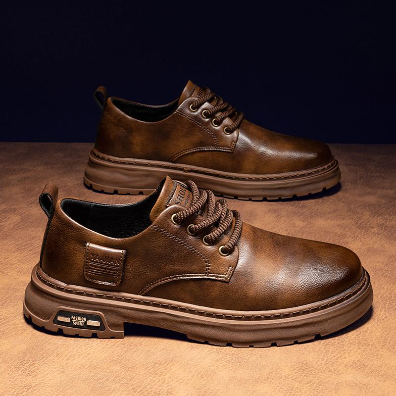Модные кожаные мужские повседневные туфли на шнуровке из кожи класса люкс мужские оксфорды деловые британские туфли черного цвета для отдыха