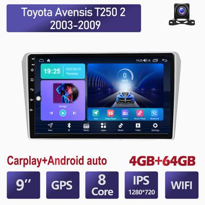 Для Toyota Avensis T250 2 2003-2009 Carplay Android автомобильный радиоприемник GPS-навигация 2din 4 + 64 ГБ