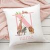 Personalized Pillow Case Initial with Name  Safari Animal  Pillow Cover Kids Bedroom Wild Party Decor Kids Birthday Shower Gift