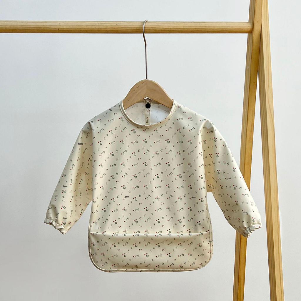 Reversible Waterproof Baby Smock & Bib - Denmark Painting Apron & Food Catcher Coverall