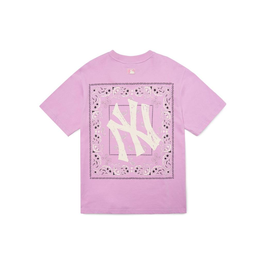 MLB Cashew Flower T Shirts Unisex Pink Crew Neck Moderate Straight Fit 3ATS52023-50PKS
