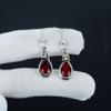 Red Garnet Drop Earrings 925 Sterling Silver Handmade Boho Dangle Jewelry Mother's Day Gift