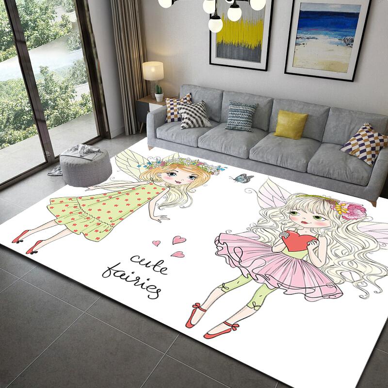 Cartoon Ballet Girl Cute Area Rug Kid Bedroom Game Floor Mat Memory Foam Girl Room Play Carpet for Living Room Decoration