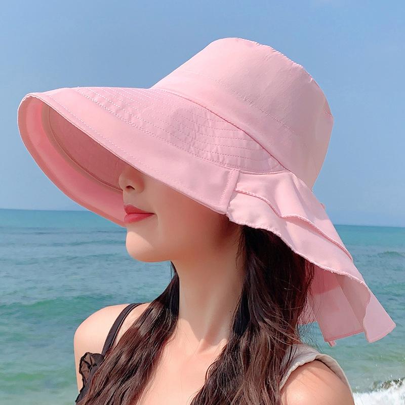 Sun Protection Hat Travel Fisherman Hat Hat Women'S Summer Neck Outdoor Cycling Sun Hat Protection