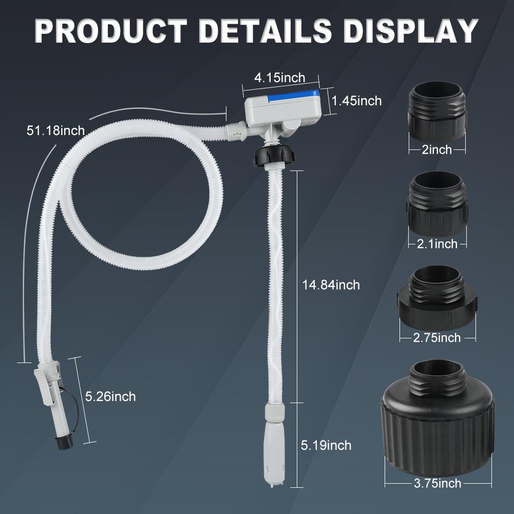 DC 12V Fuel Transfer Pump with Auto-stop Sensor Leak Protection 2.4GPM Transfer Pump with 4 Tank Adapter Oil Water Fuel Transfer