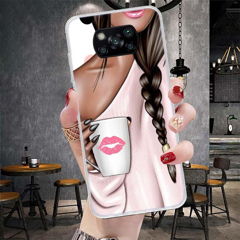 Girl Boss Female Coffee Soft Phone Case For Xiaomi Redmi 15C 15 13C 13 Poco X5 X6 X7 F7 Ultra M7 12C 12 10 10C 9C 9A 9T 9 Fundas