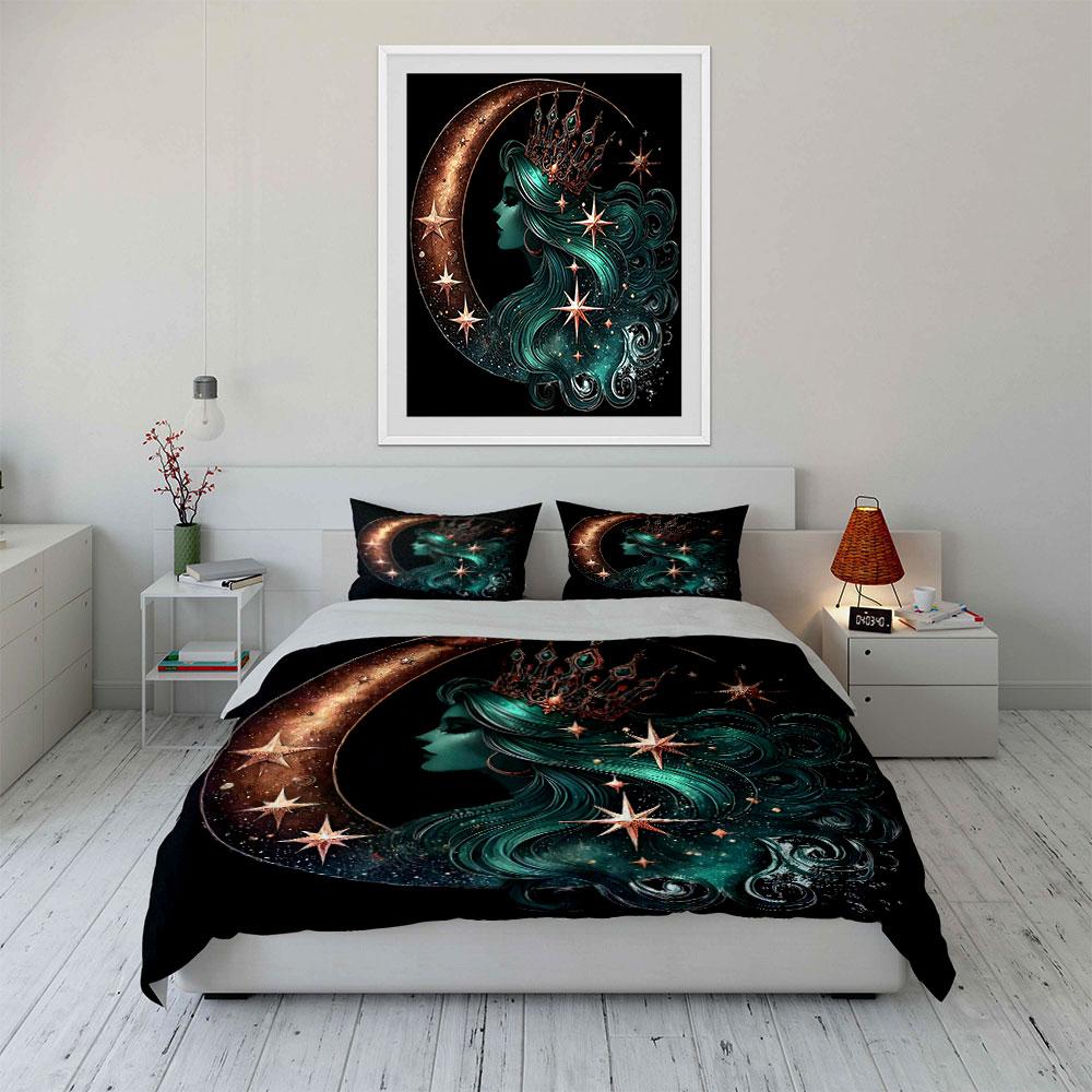 Celestial queen's radiant beauty. Bedding sets Duvet covers Pillowcases(1* Duvet Cover 2* Pillowcases without duvet insert)